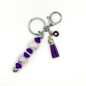 Purple and Silver Keychain w/ Tassel.